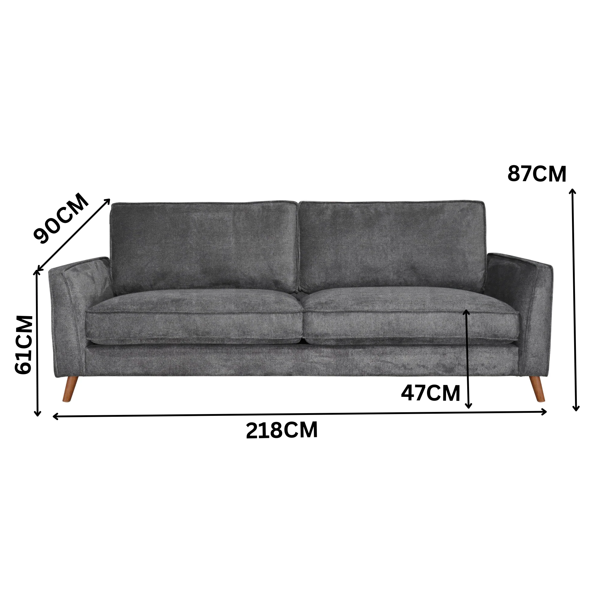 Alexa 3 + 2 Seater Set Fabric Sofa Anthracite Dark Grey - Image 5