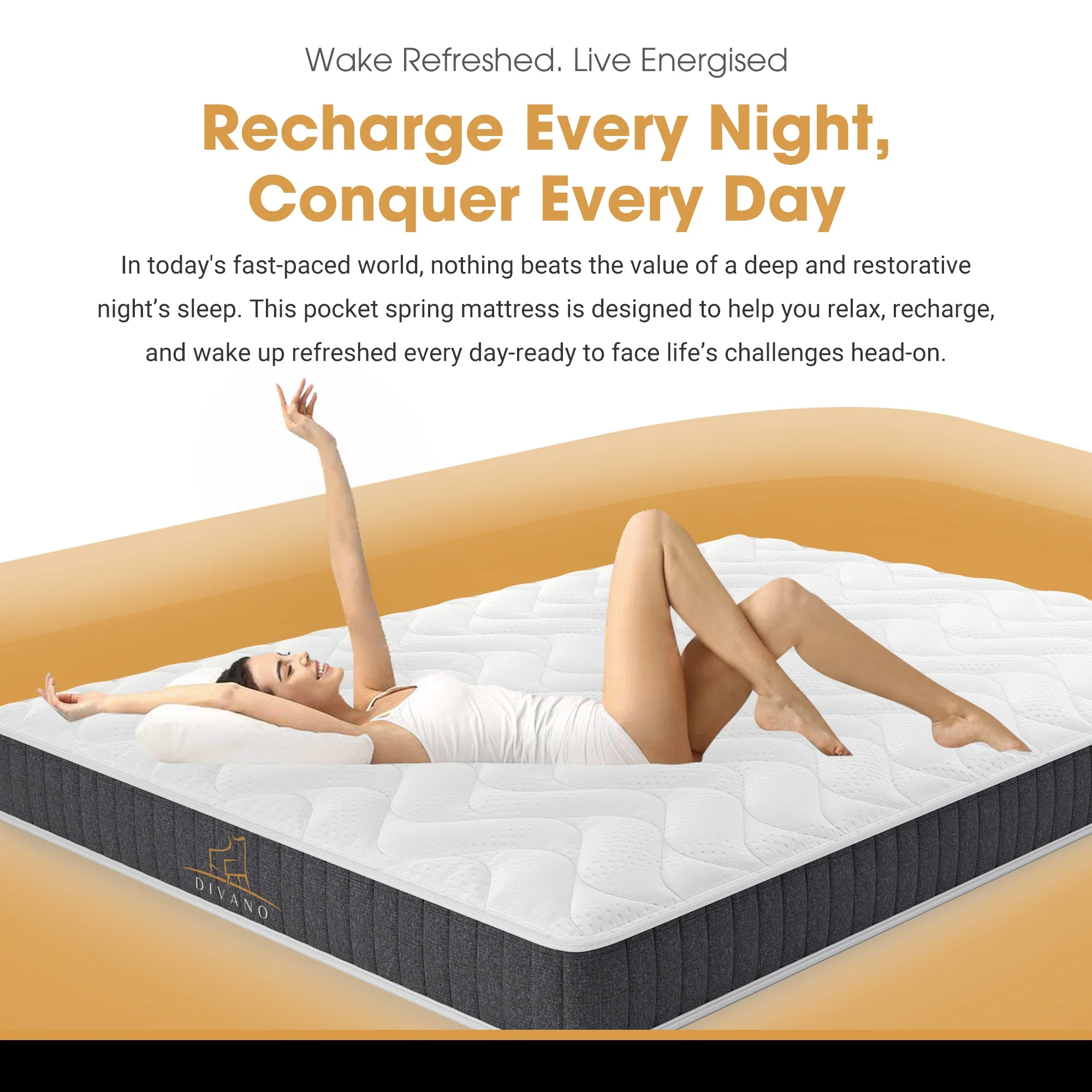 Divano Bedding 16cm Mattress Medium Firm Bonnell Spring - Image 3