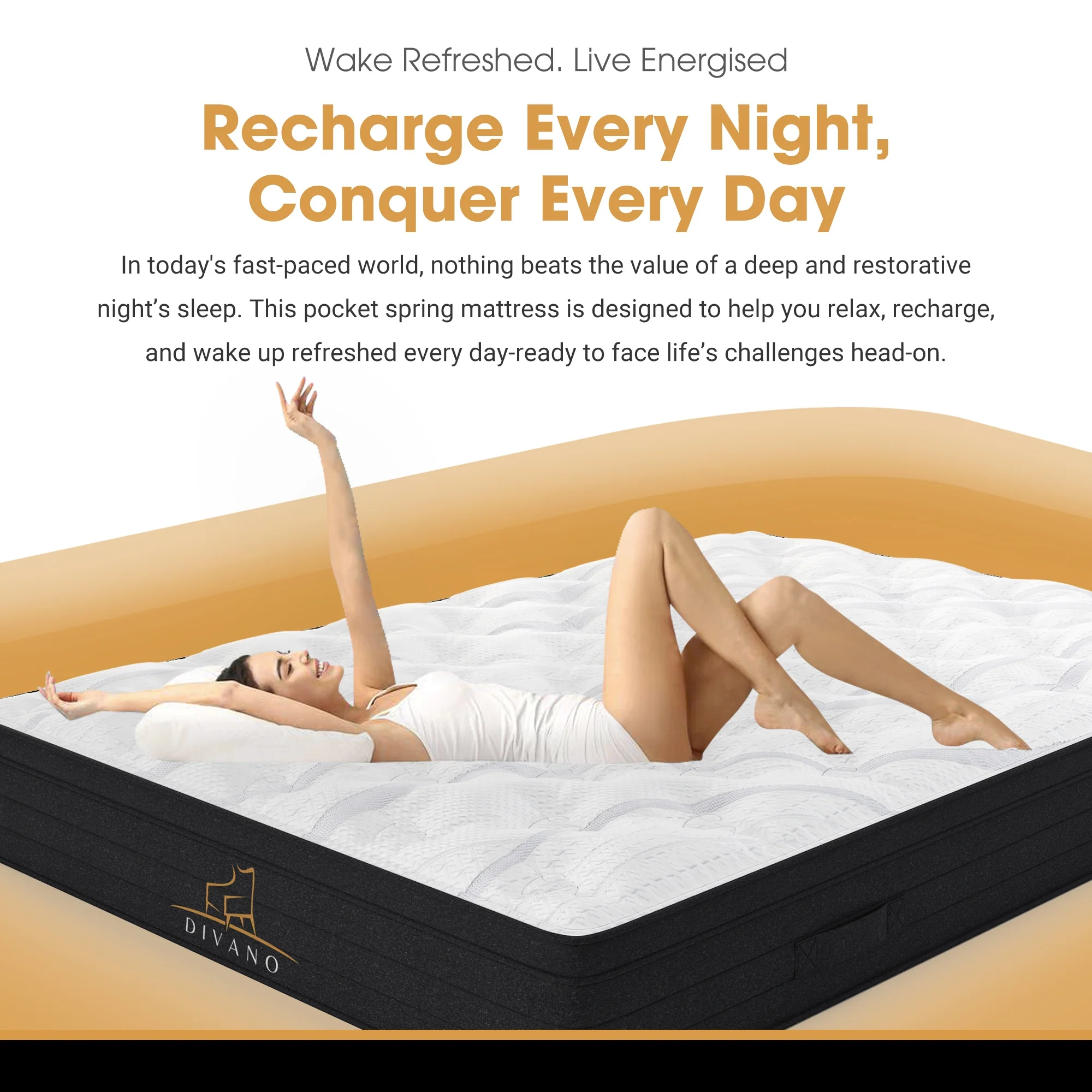 Divano Bedding 21cm Mattress Pillow Top Bonnell Spring - Image 19