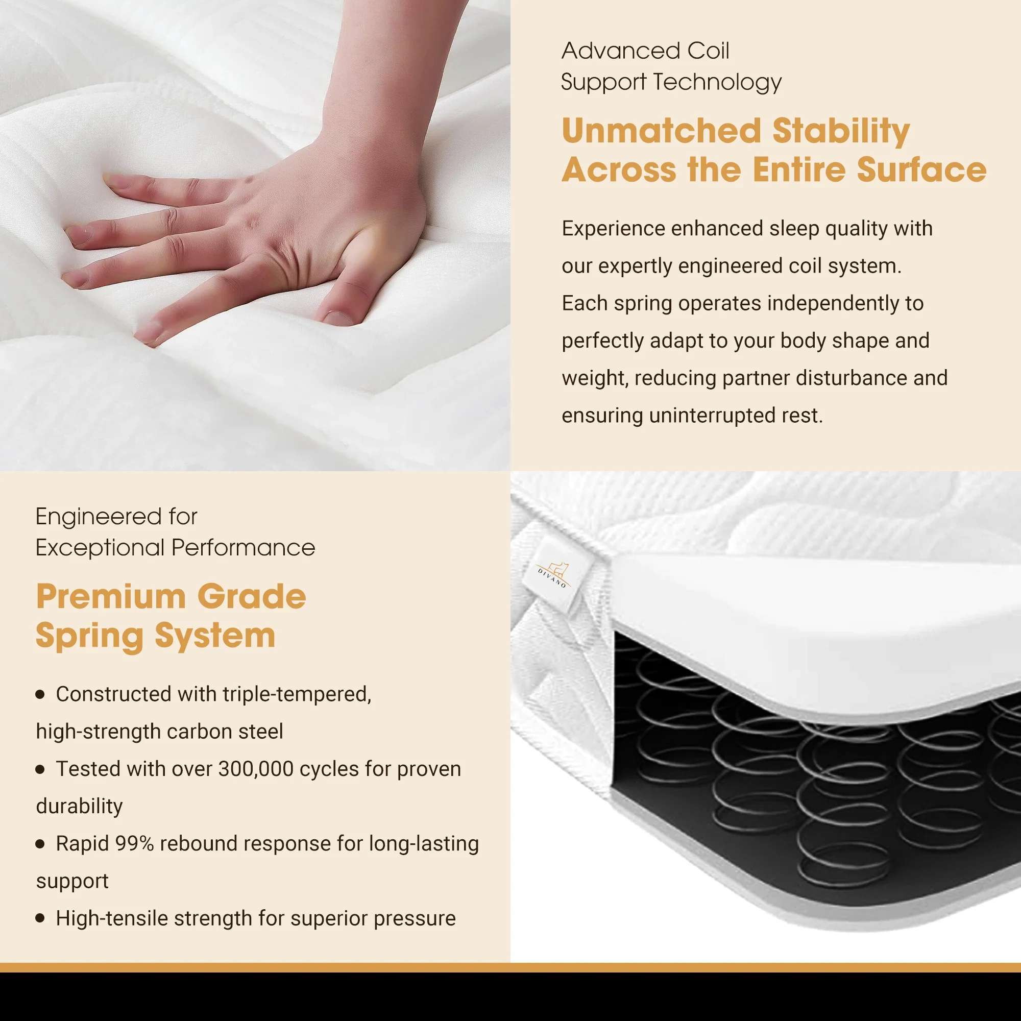 Divano Bedding 21cm Mattress Pillow Top Bonnell Spring - Image 6