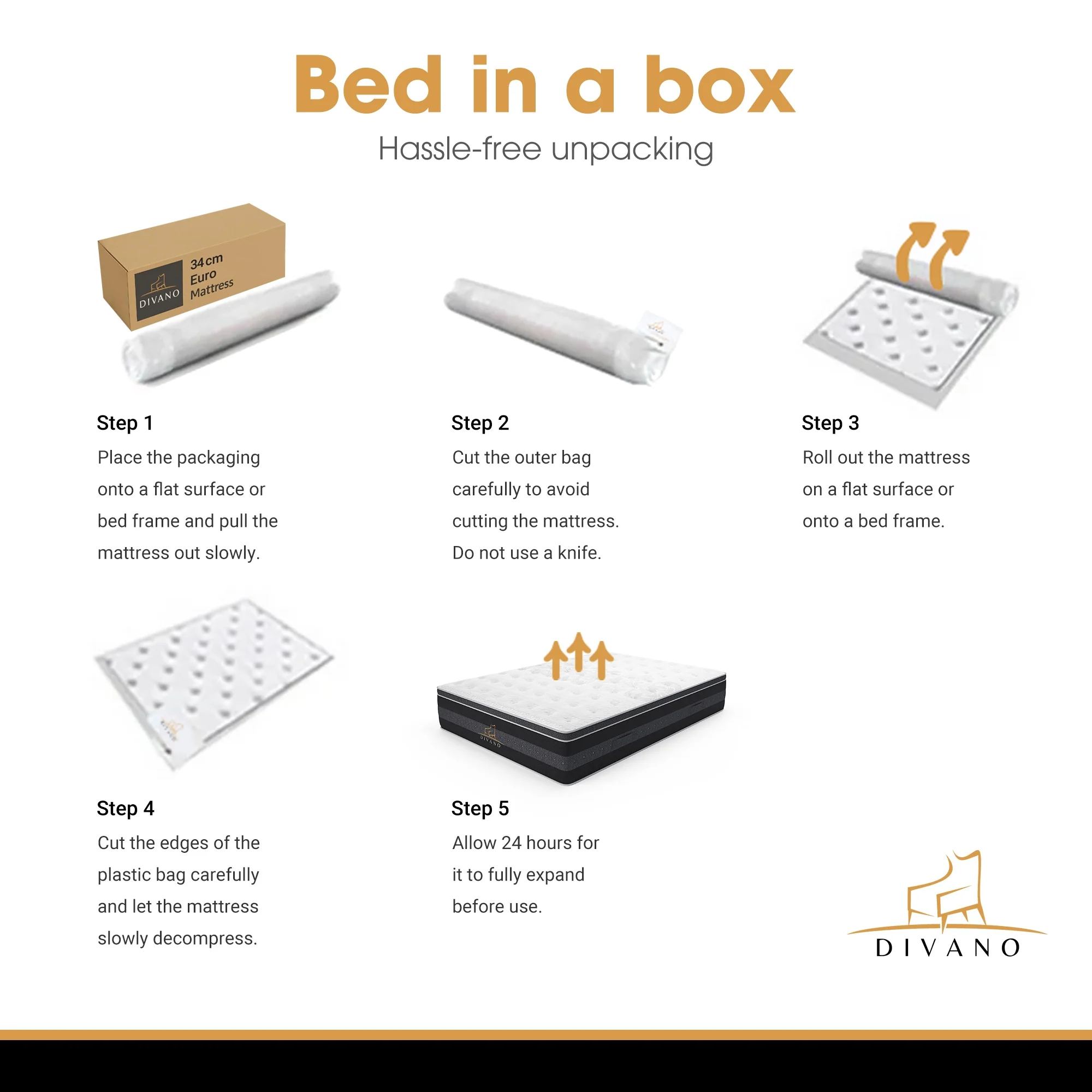 Divano Bedding 34cm Mattress Euro Top Pocket Spring - Image 6