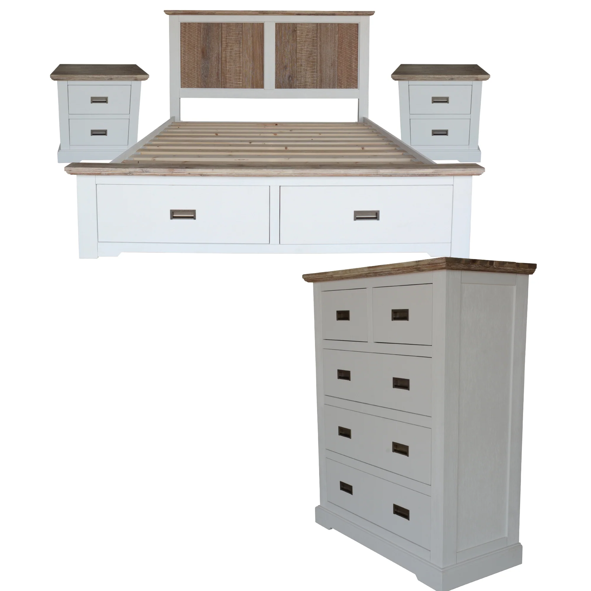 Fiona 4pc Bed Suite Bedside Tallboy - Image 9