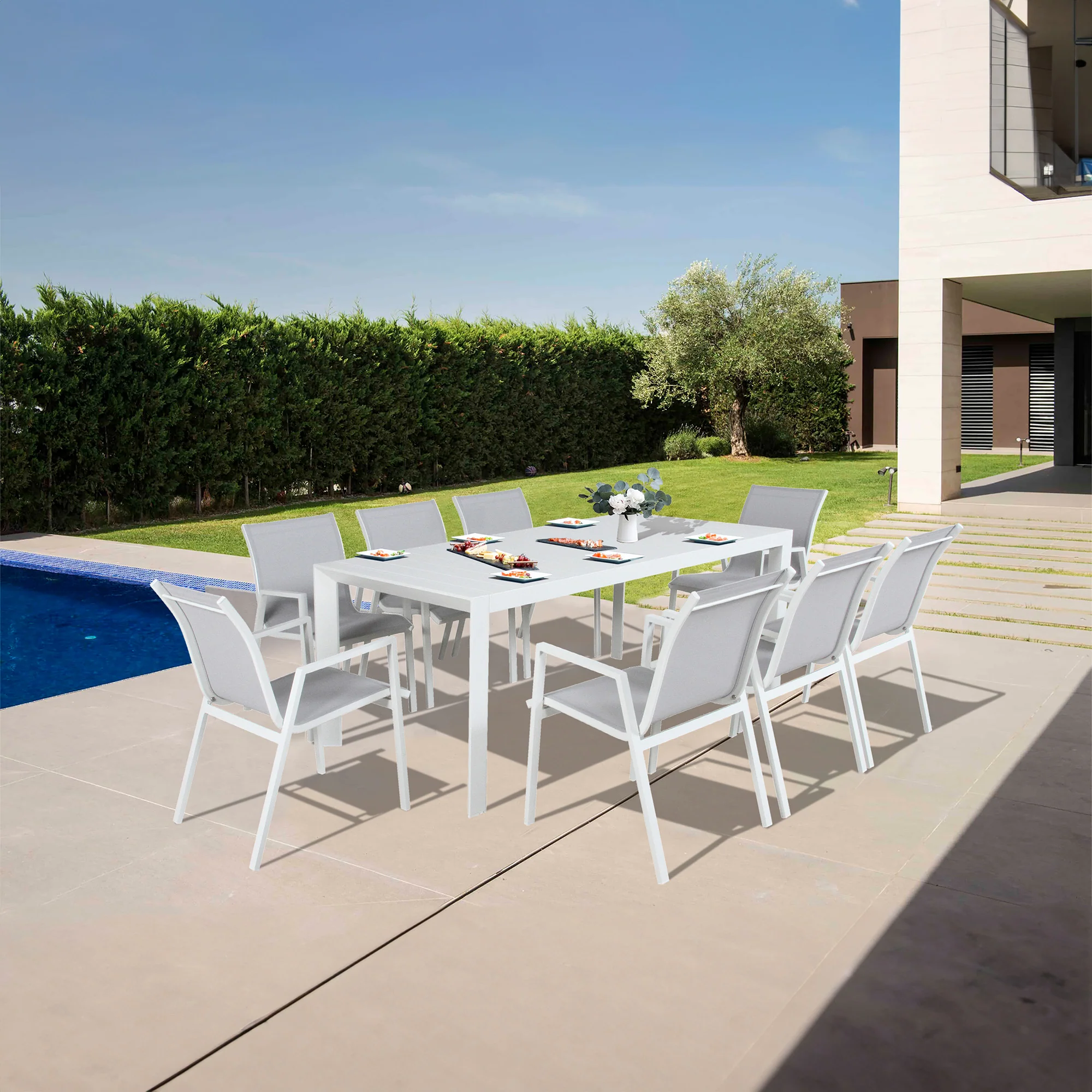 Iberia 7pc Outdoor Dining Table Chair Set - Image 8