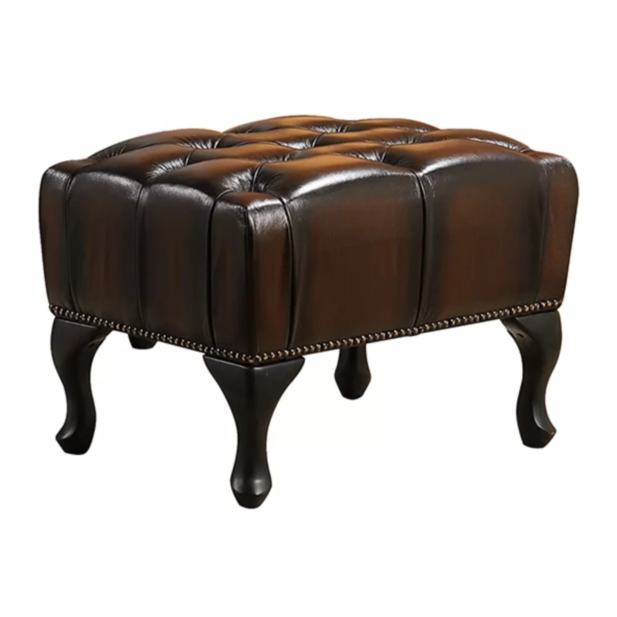 Alastair Leather Ottoman - Image 4