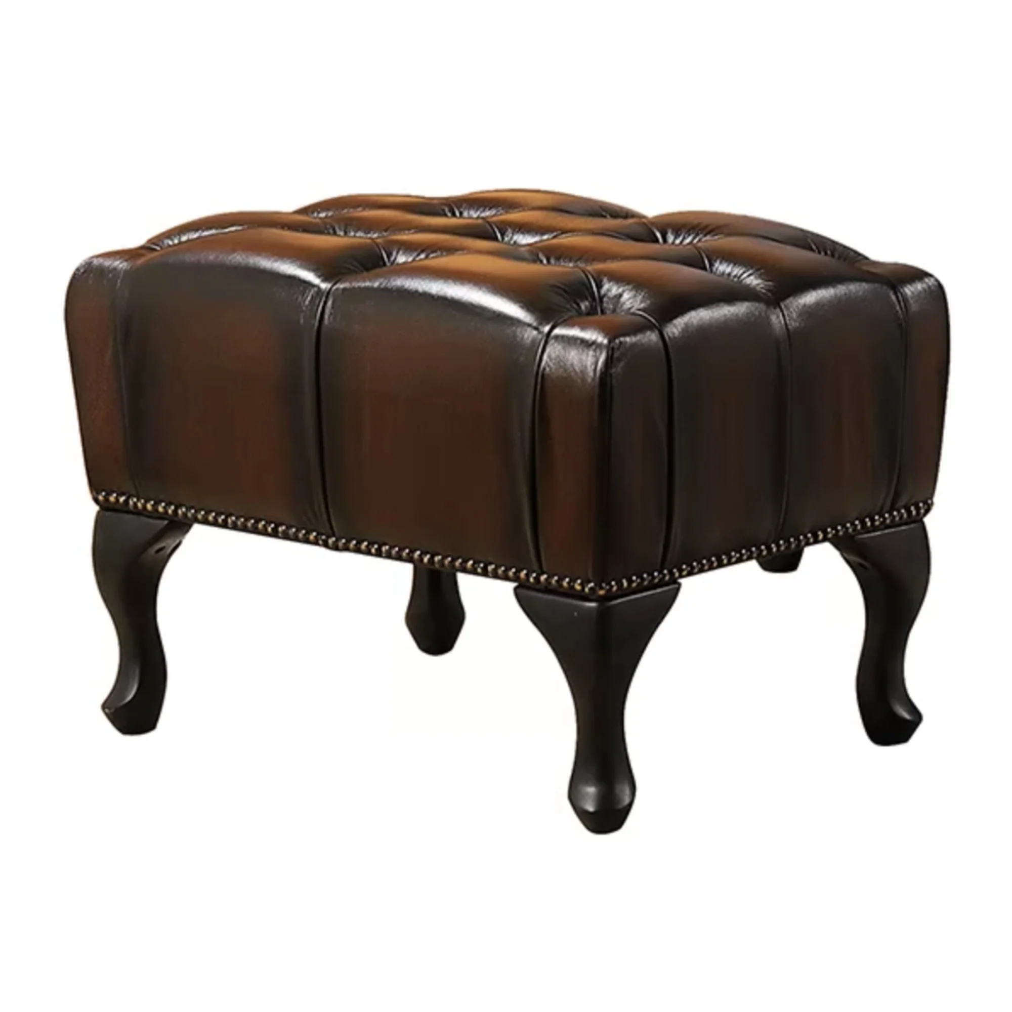 Alastair Leather Ottoman - Image 7